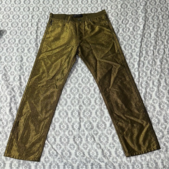 Authentic Versace Denim Gold Jeans Italy Sz 34‎ Medusa Retail $1125 Finn Fit - Picture 1 of 15